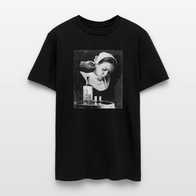 Bad Nun Whiskey and Zigarette Retro Design
