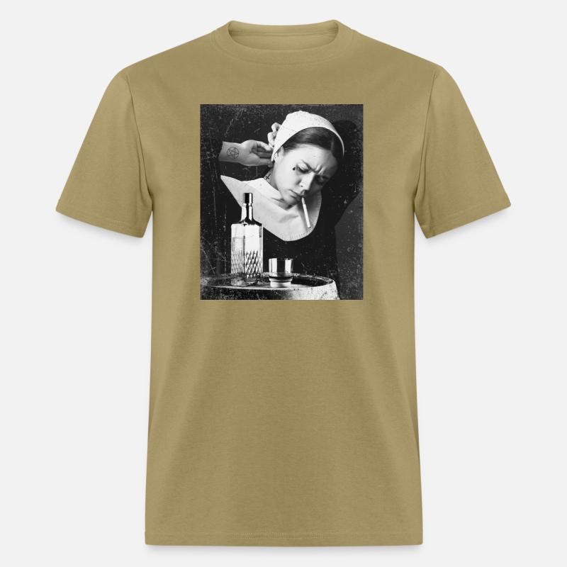 Bad Nun Whiskey and Zigarette Retro Design