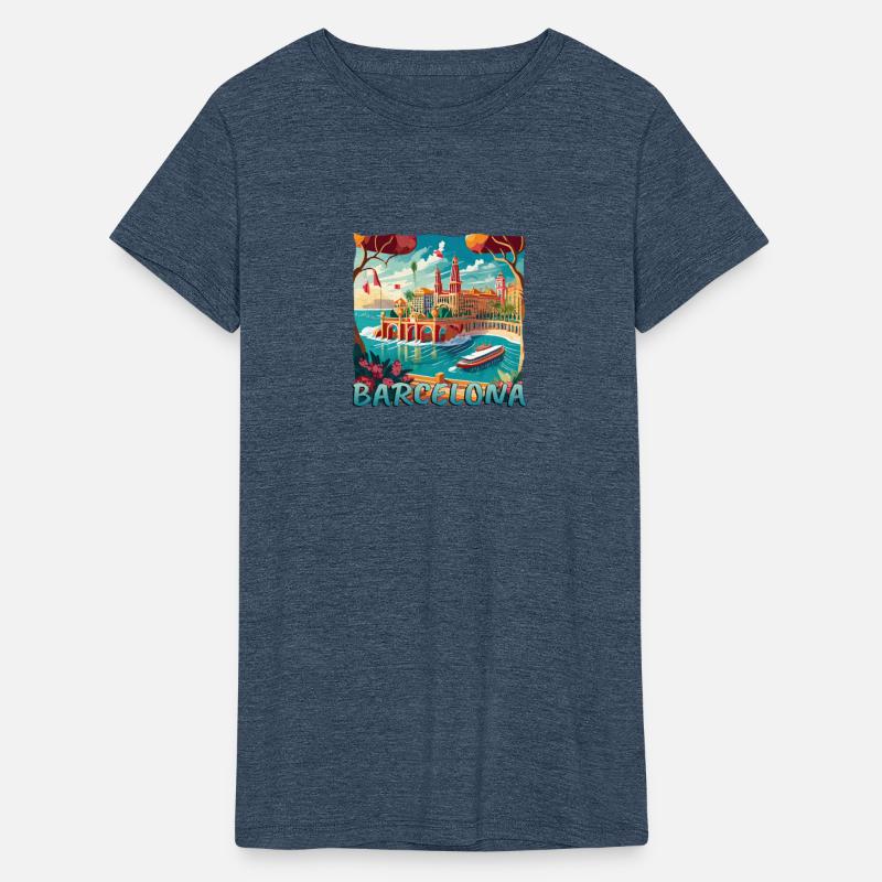 Barcelona City Harbor - Grunge Design