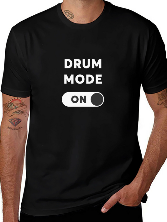 Drum Mode ON Black T-Shirt
