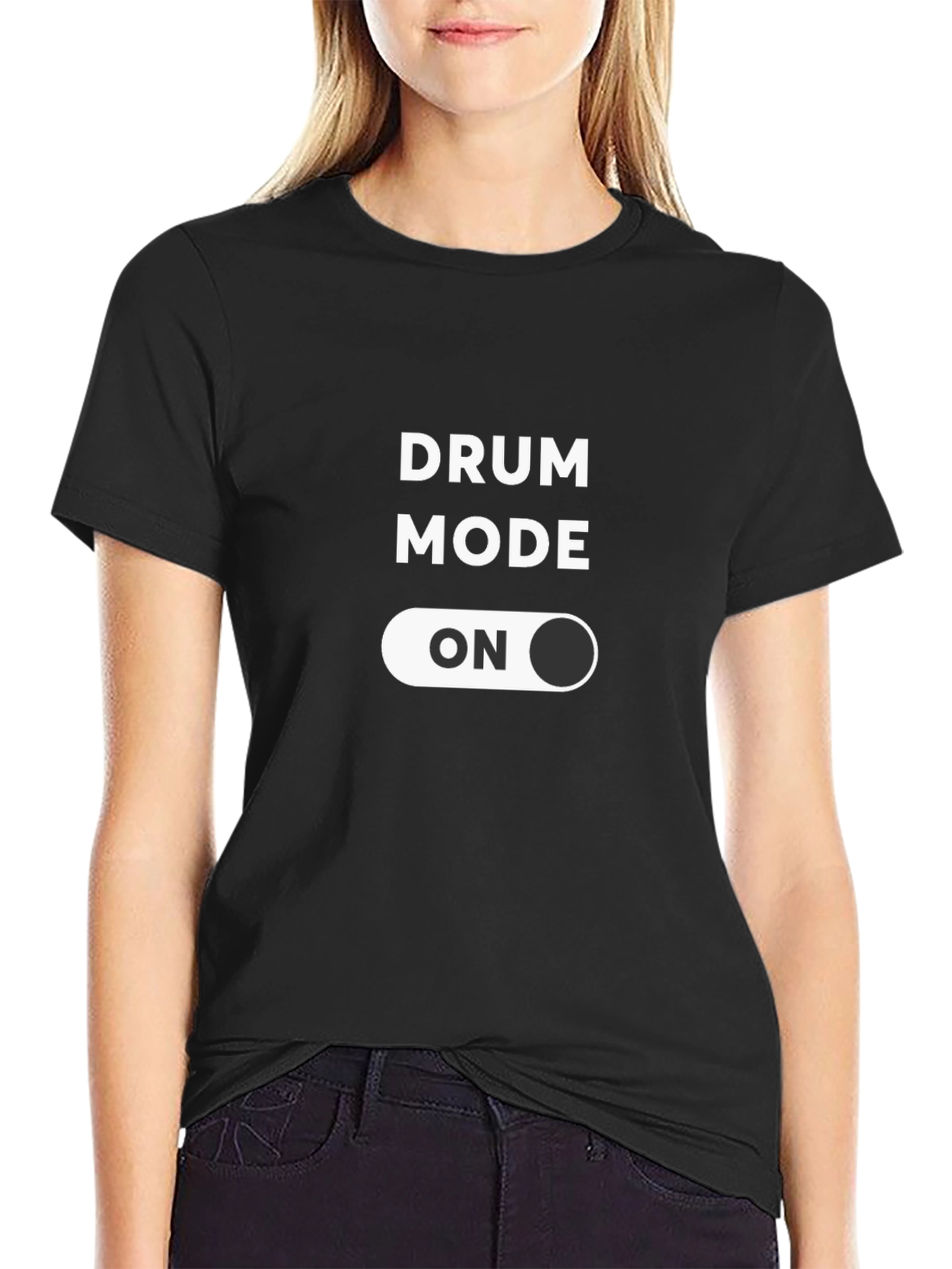 Drum Mode ON Black T-Shirt