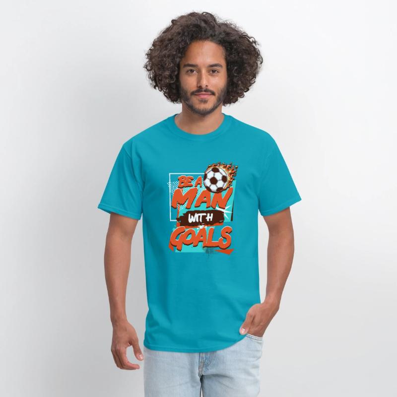 Be a Man With Goals Blazing Ball Football Sports