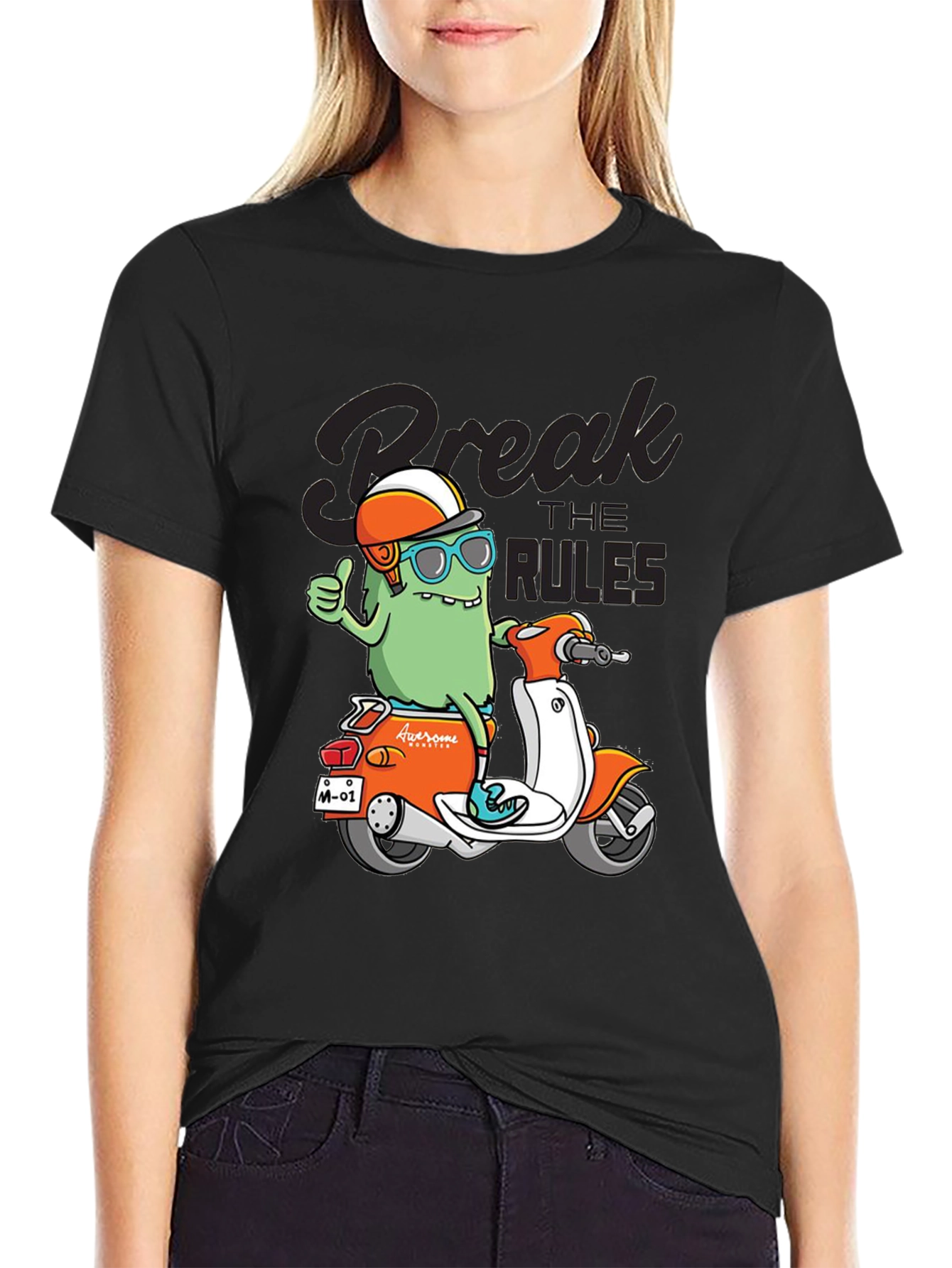 Break the Rules Monster Scooter Graphic Tee