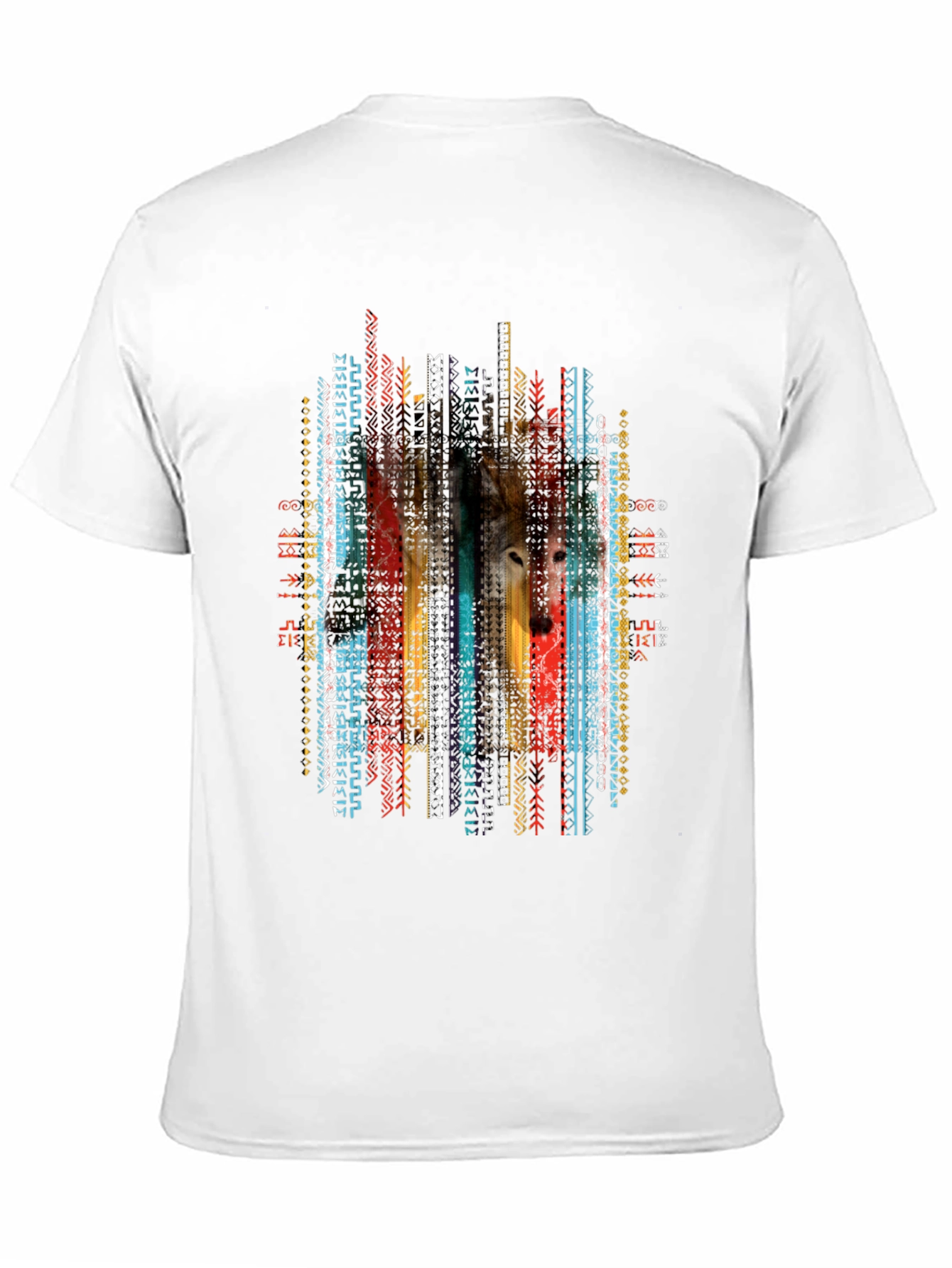 Wolf Aztec Print Tee - Stylish Graphic T-Shirt