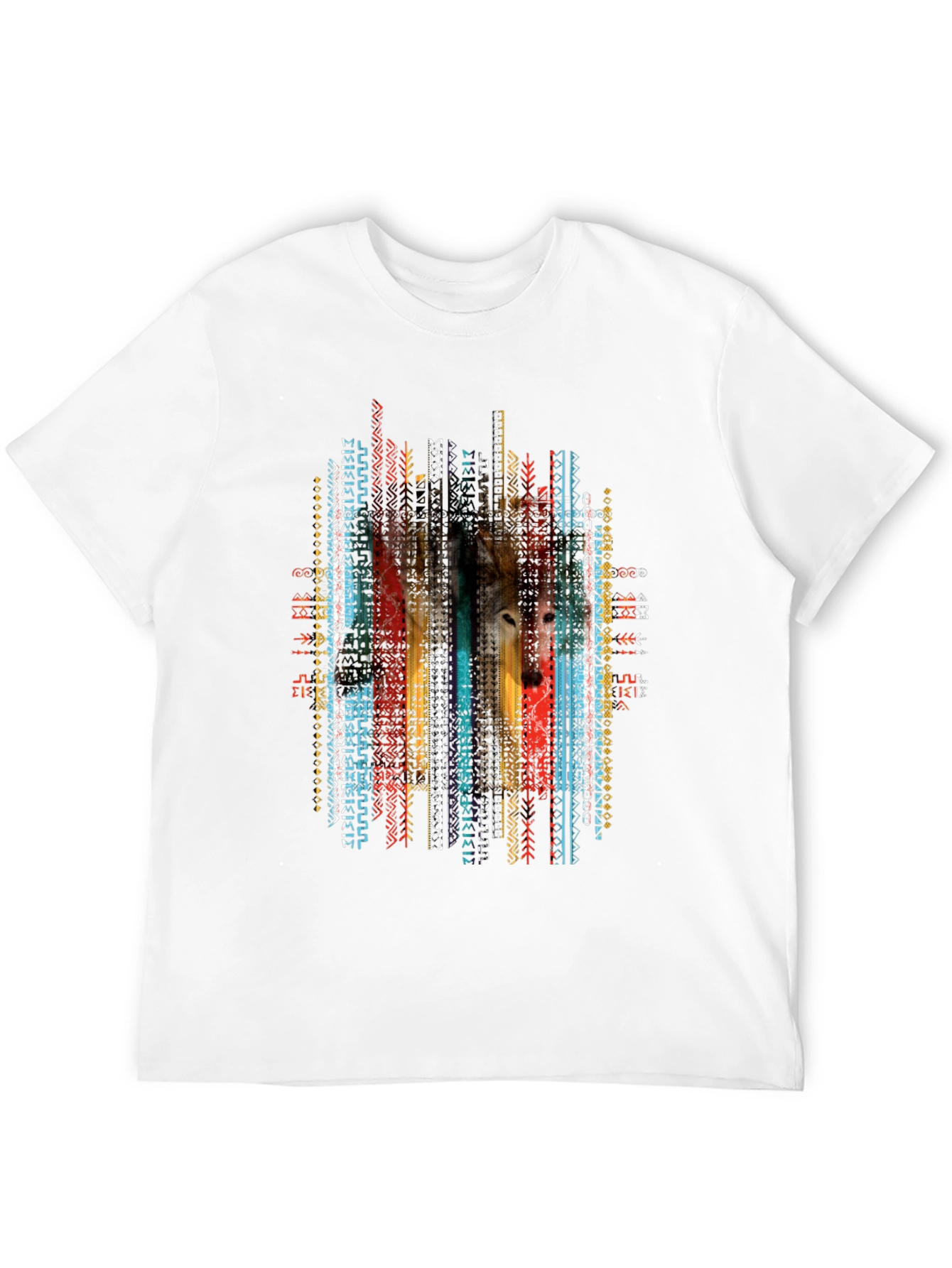 Wolf Aztec Print Tee - Stylish Graphic T-Shirt