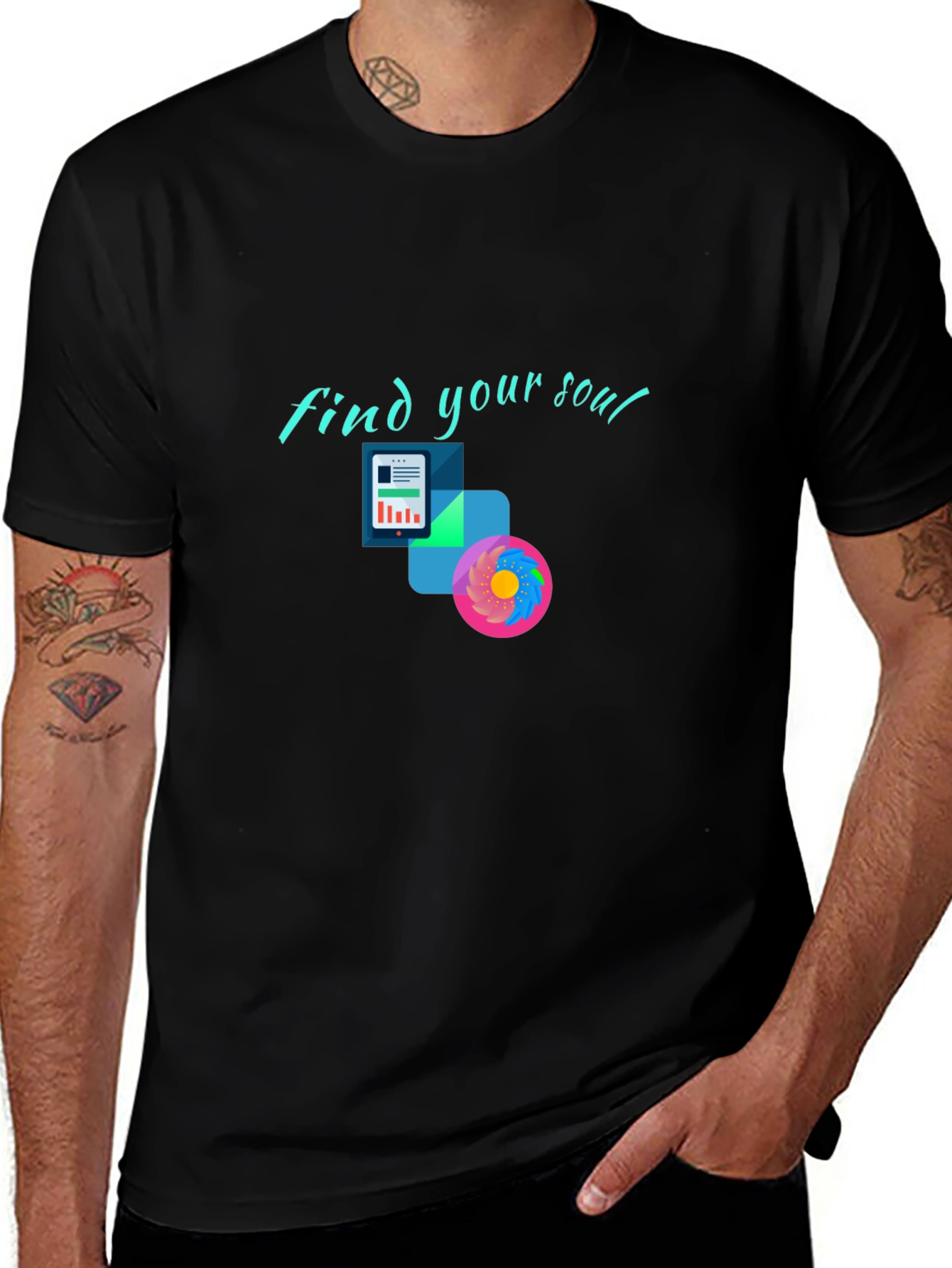 Find Your Soul Graphic Black Tee