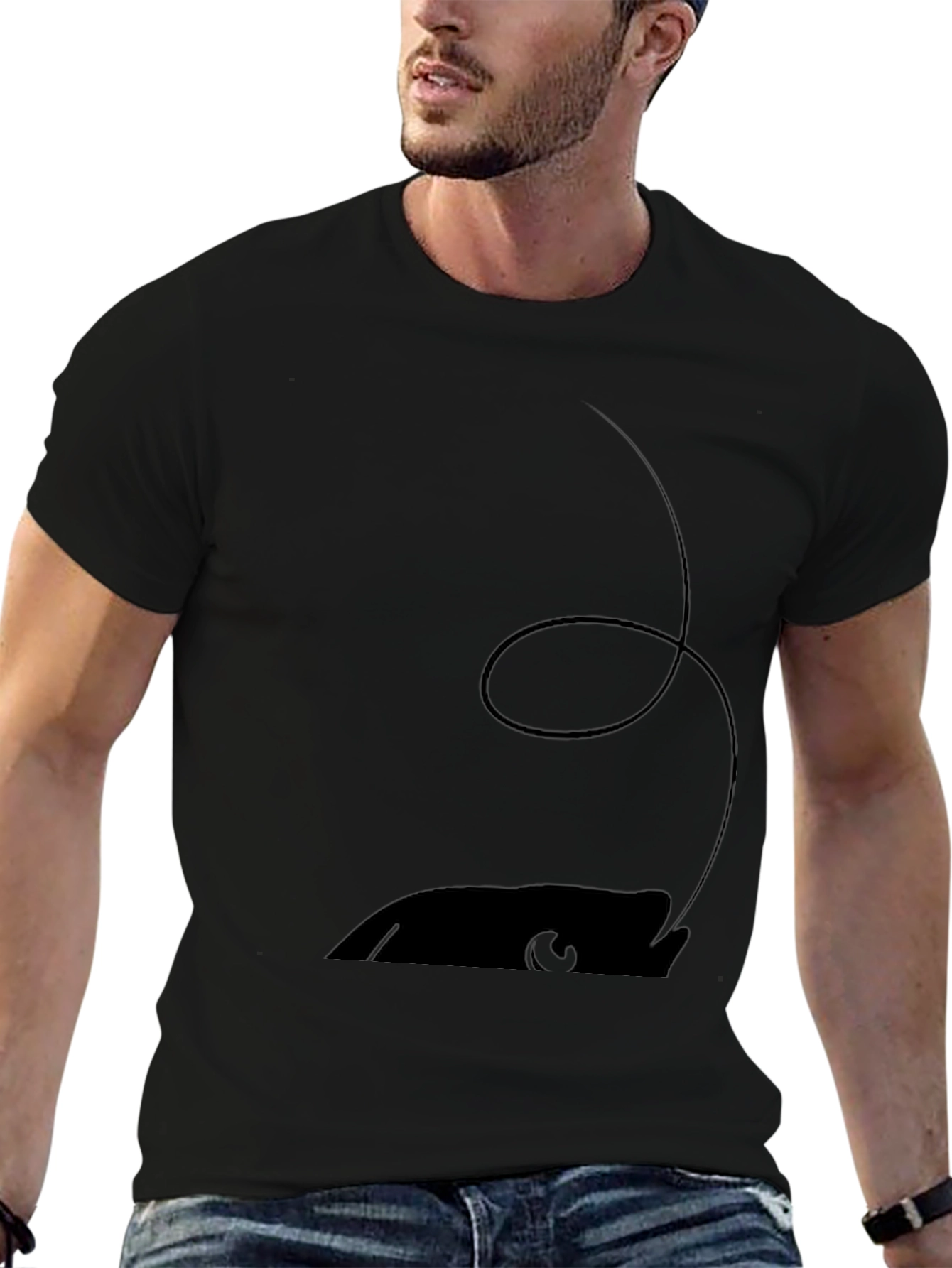 Mens Black Cartoon Mouse Tee