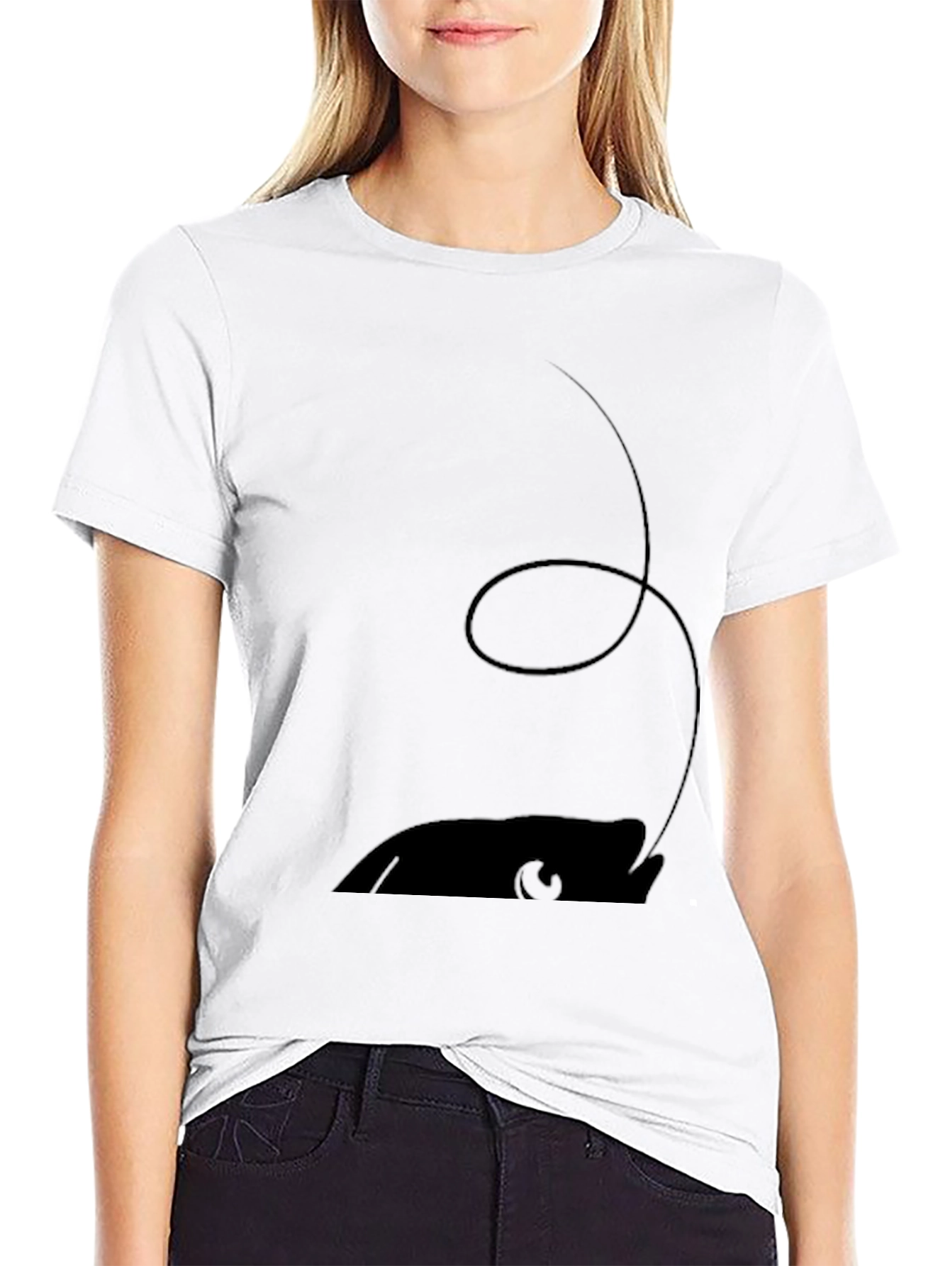 Mens Black Cartoon Mouse Tee