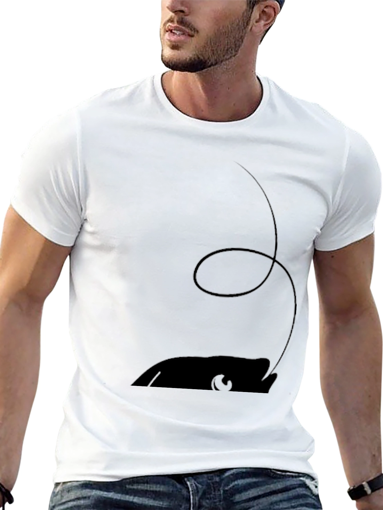 Mens Black Cartoon Mouse Tee
