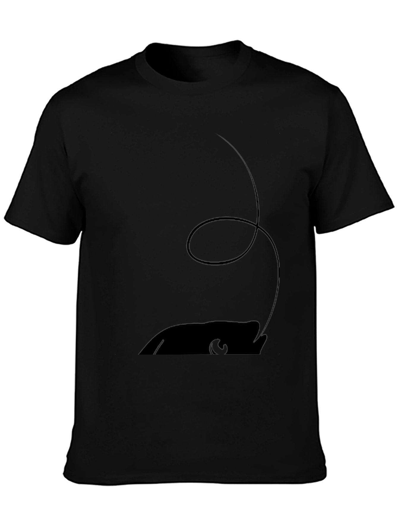 Mens Black Cartoon Mouse Tee