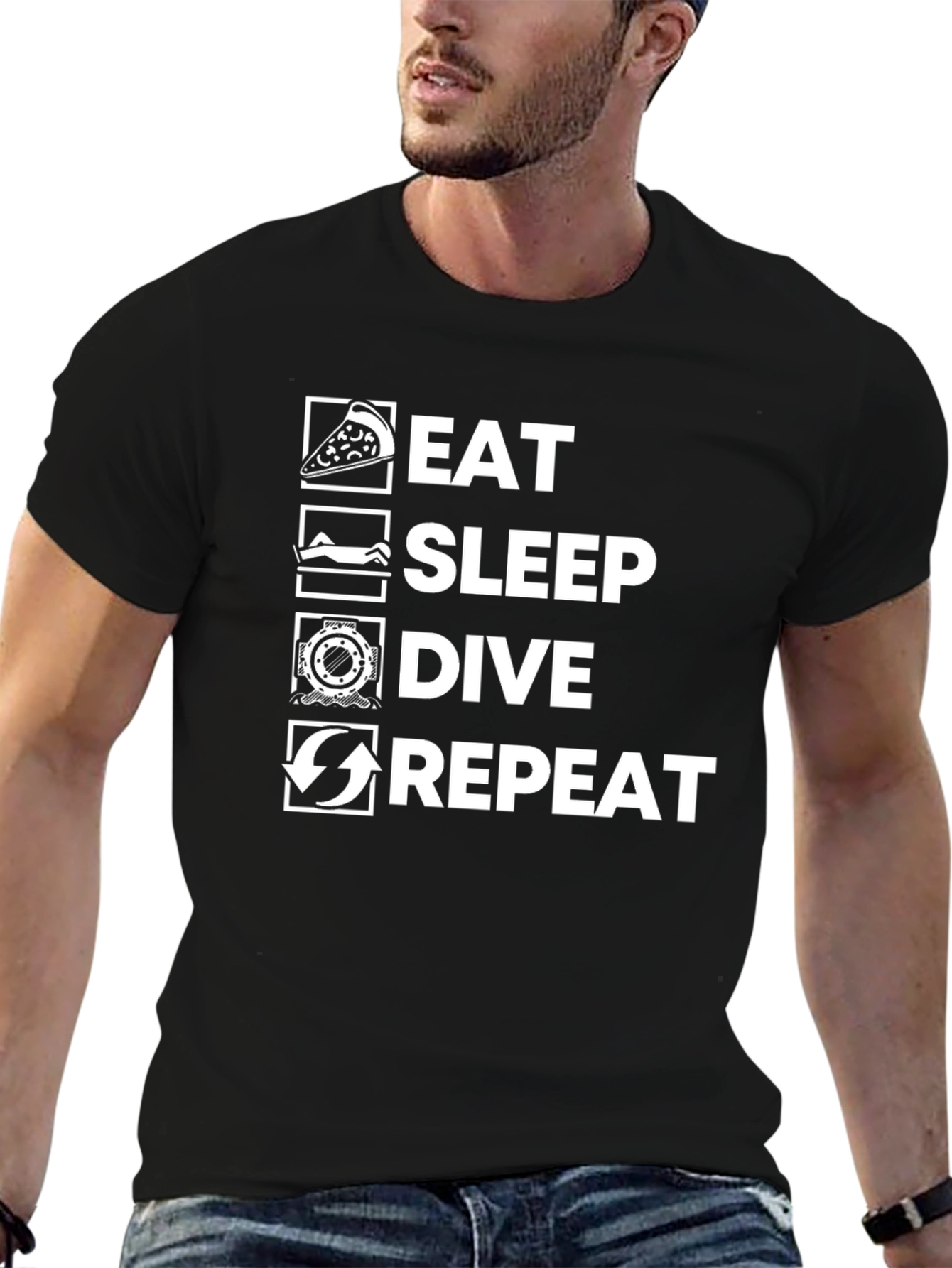 Eat Sleep Dive Repeat Graphic Tee
