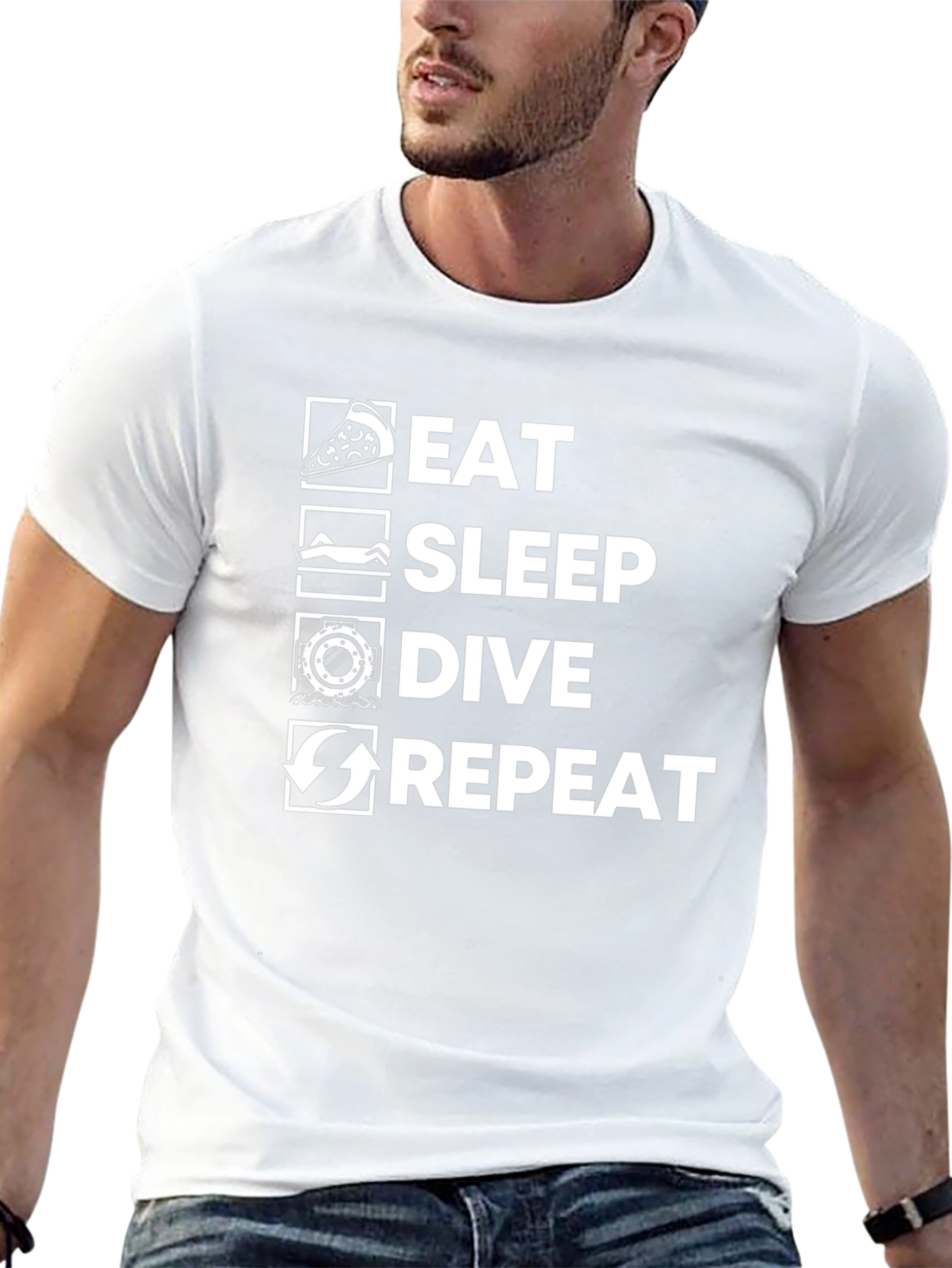 Eat Sleep Dive Repeat Graphic Tee