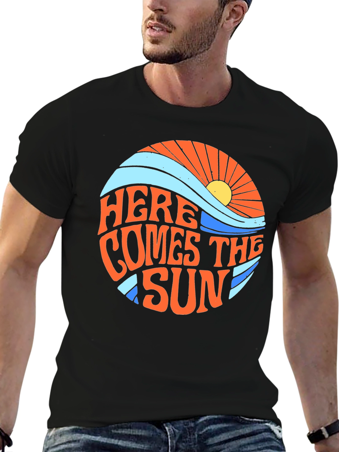 Here Comes The Sun Graphic Black Tee