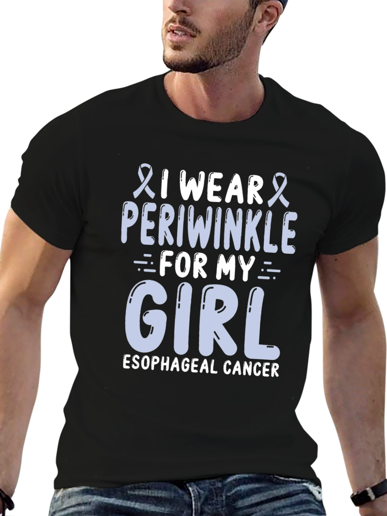 Esophageal Cancer Awareness T-Shirt - Periwinkle Ribbon
