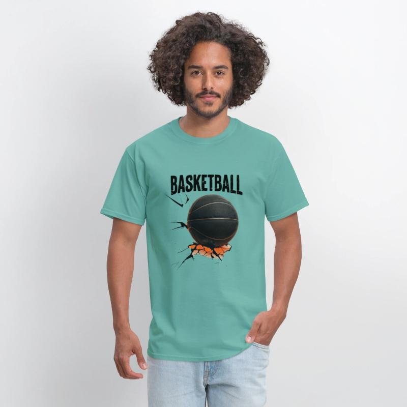 Black Basketball with Cracked Surface