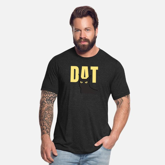 Black Yellow Modern Minimalist Cat T shirt Design