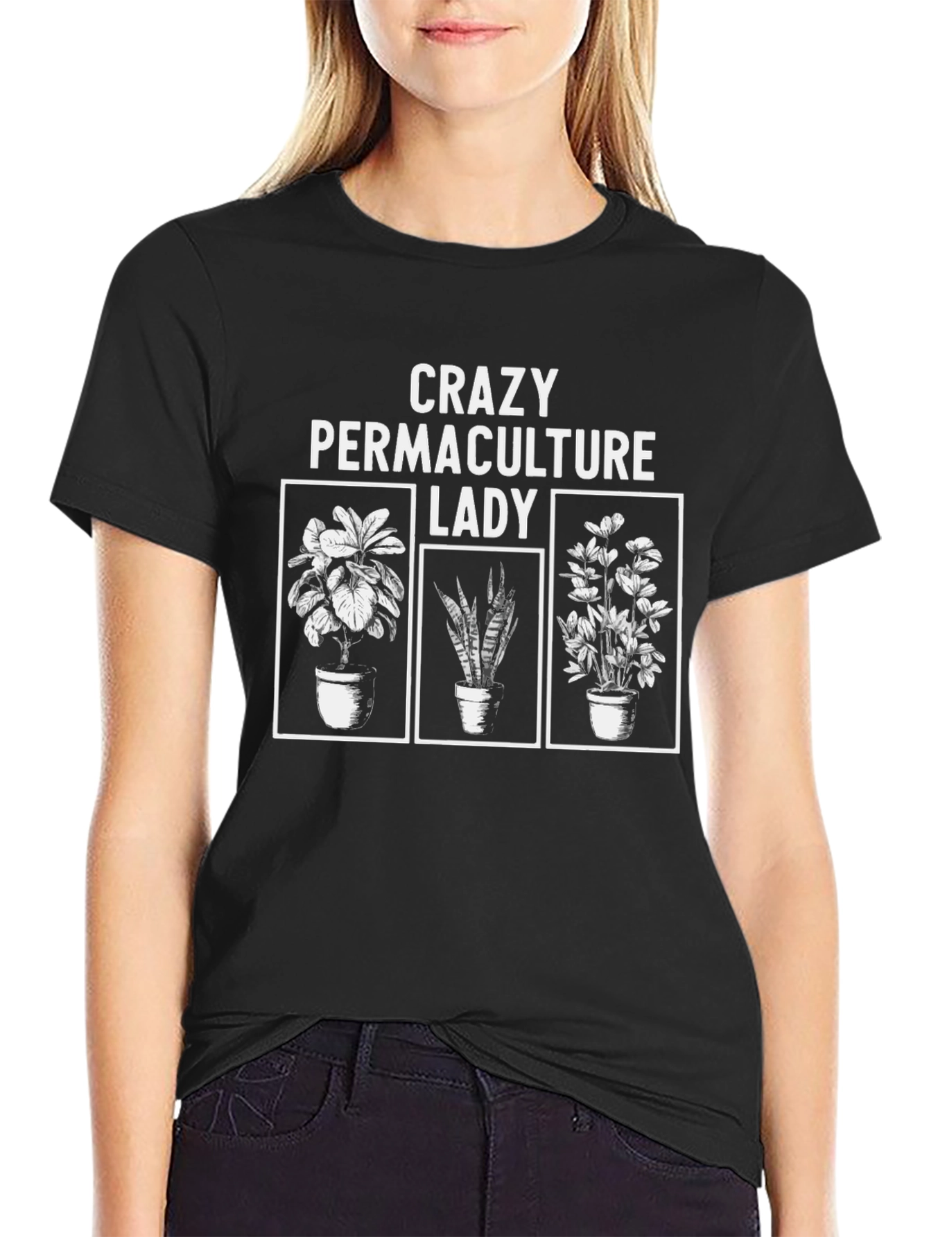Crazy Permaculture Lady Black T-Shirt