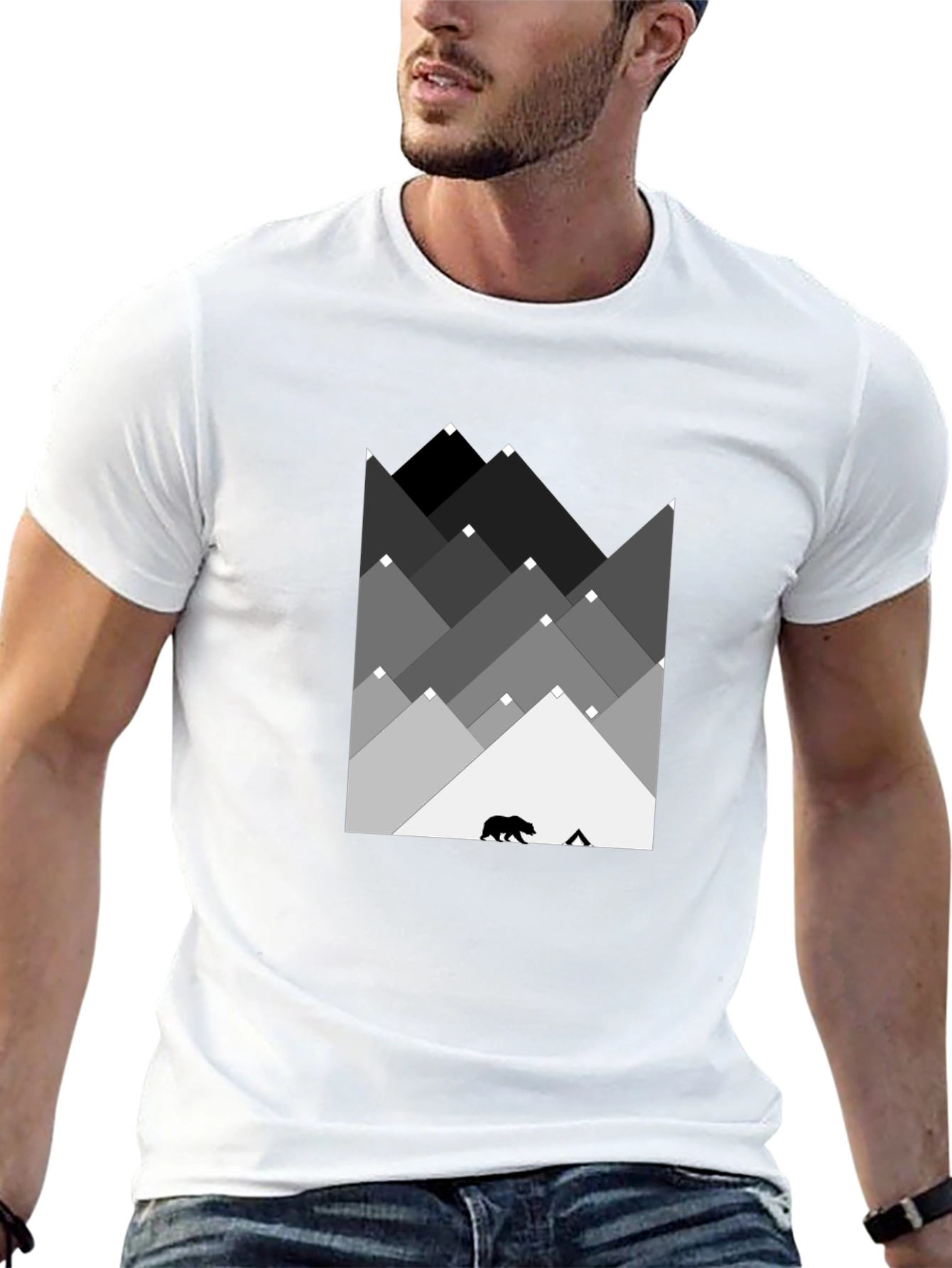 Mountain Bear Graphic Tee - Black
