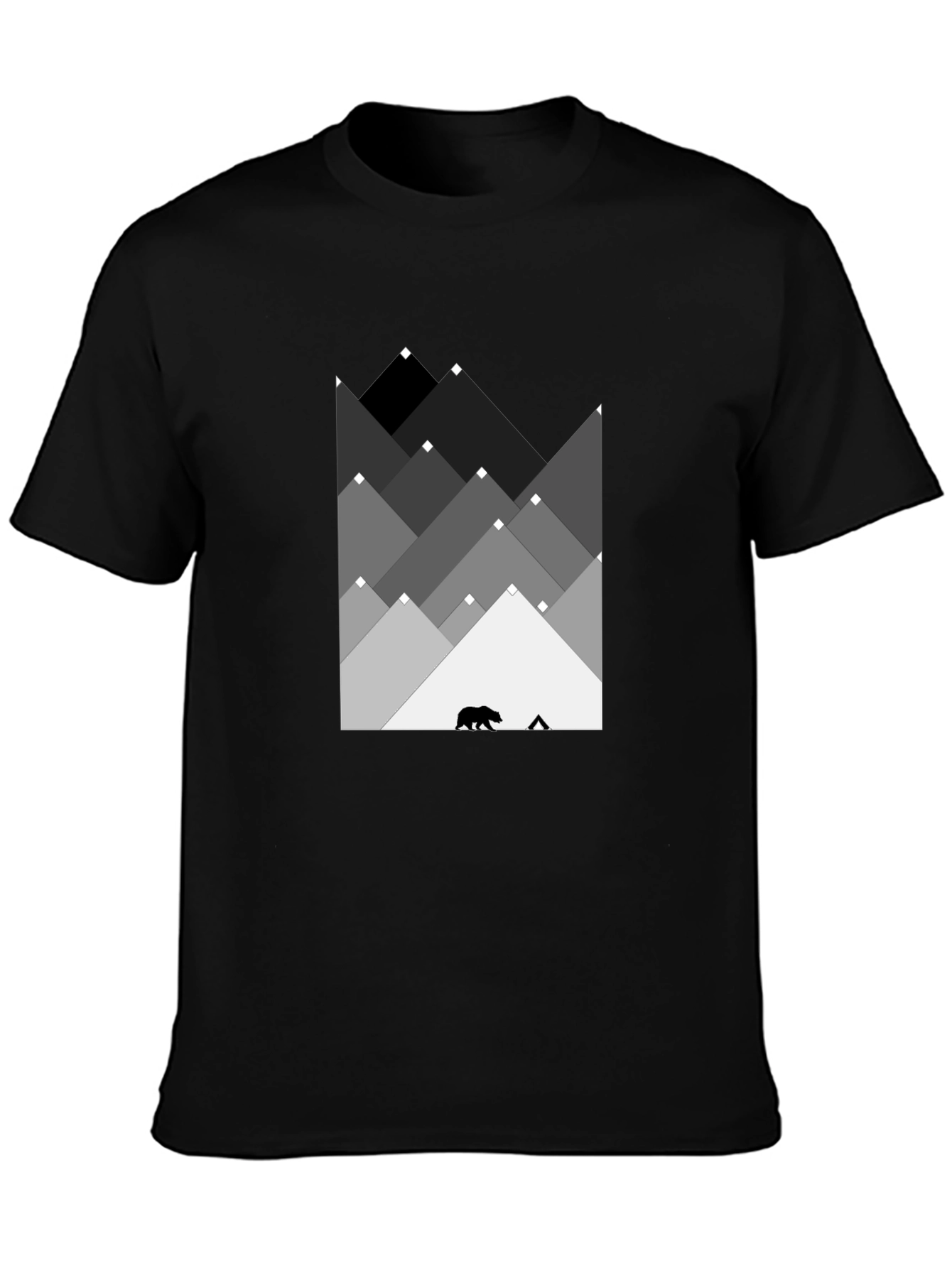 Mountain Bear Graphic Tee - Black