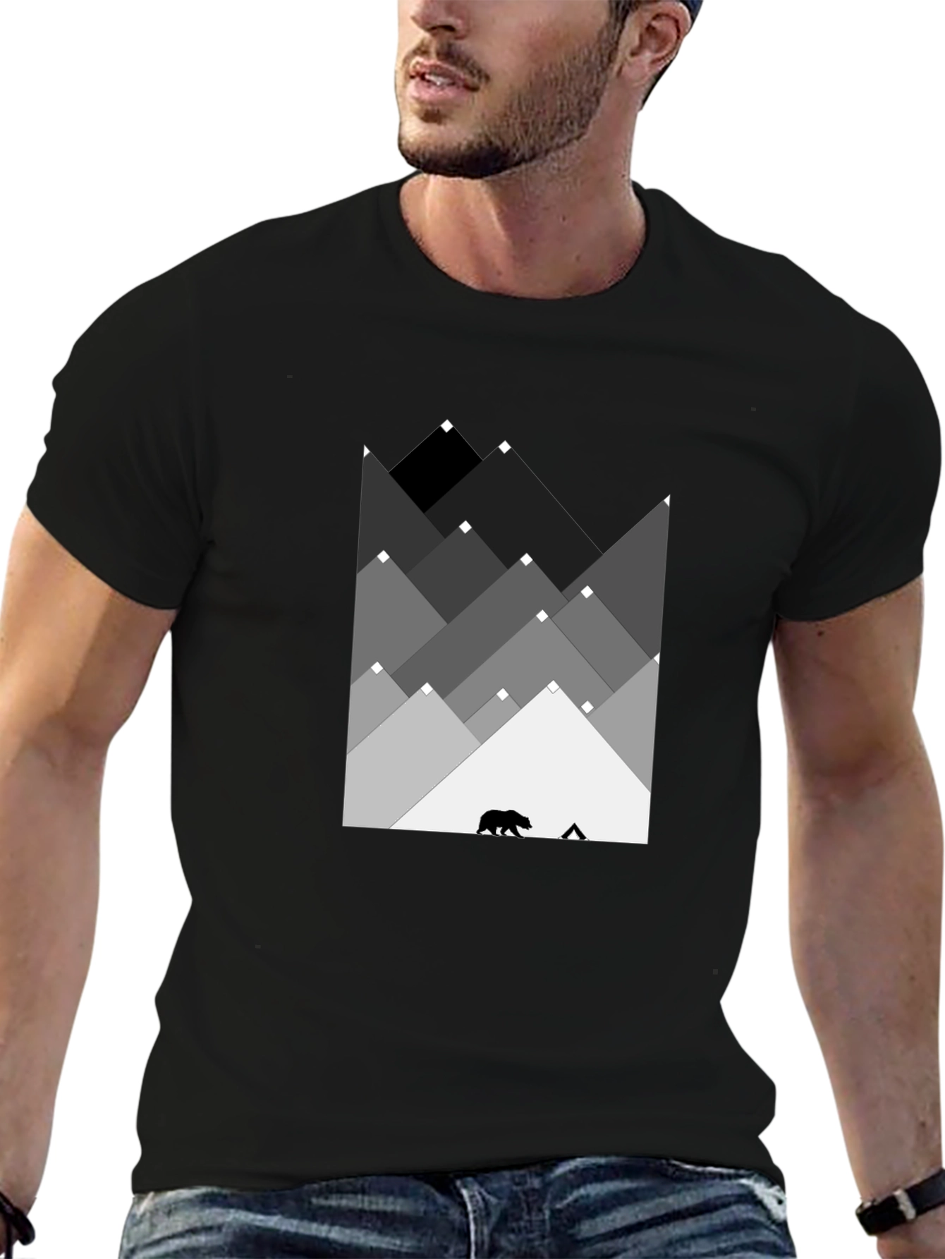 Mountain Bear Graphic Tee - Black