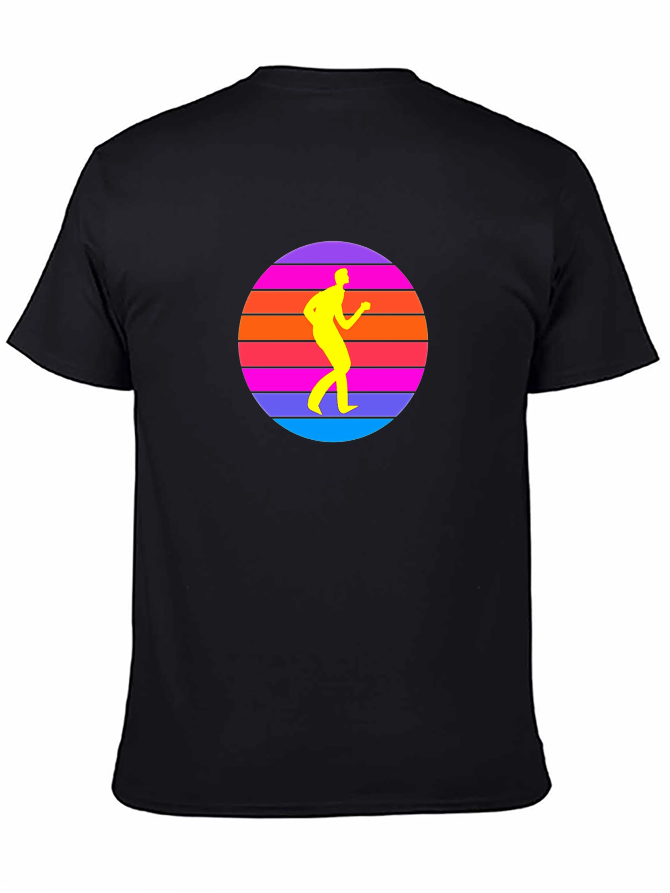 Retro Sunset Dancer Black T-Shirt