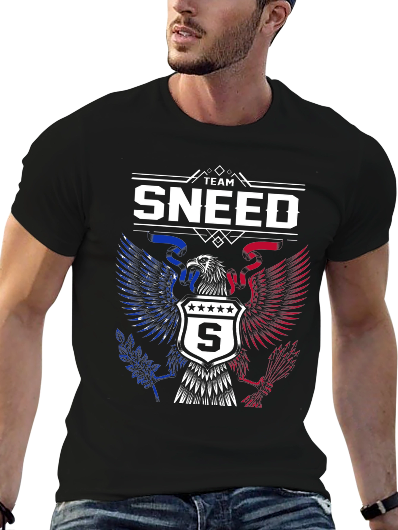 Team Sneed Patriotic Eagle Black T-Shirt