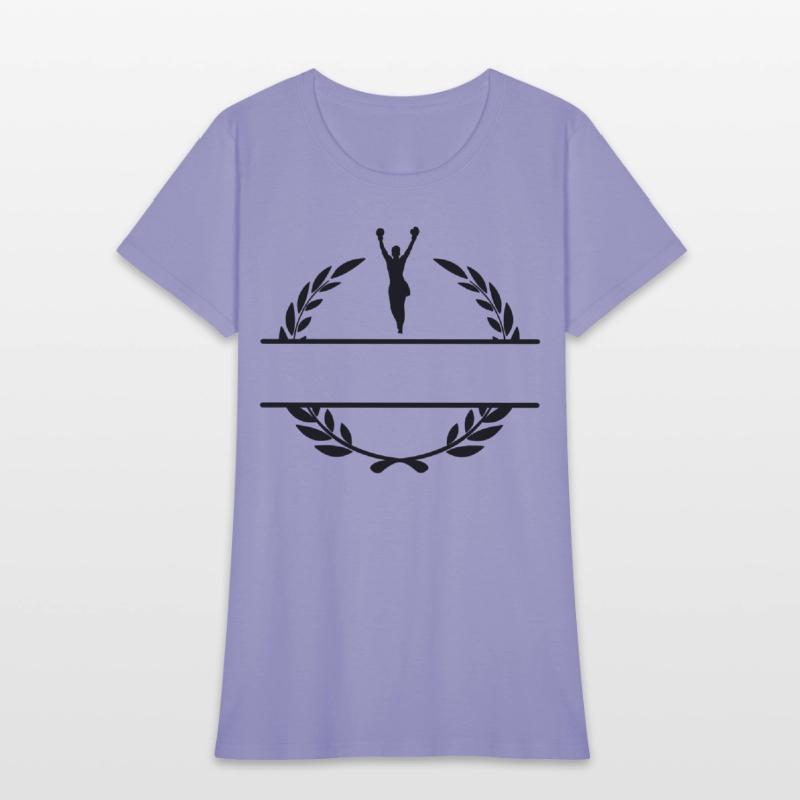 Boxer with hands up winner in laurel wreath