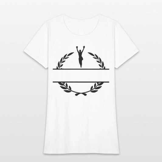 Boxer with hands up winner in laurel wreath