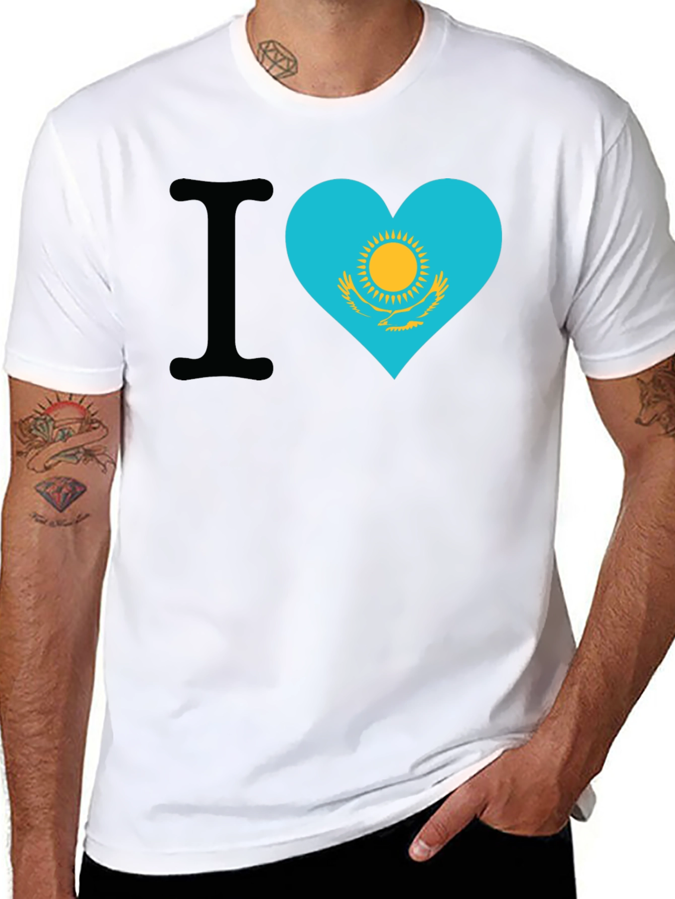 I Heart Kazakhstan Flag T-Shirt