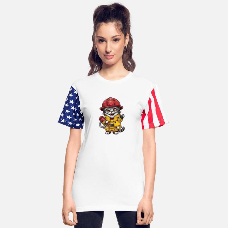 Brave Firefighter Feline Hero With A Big Smile