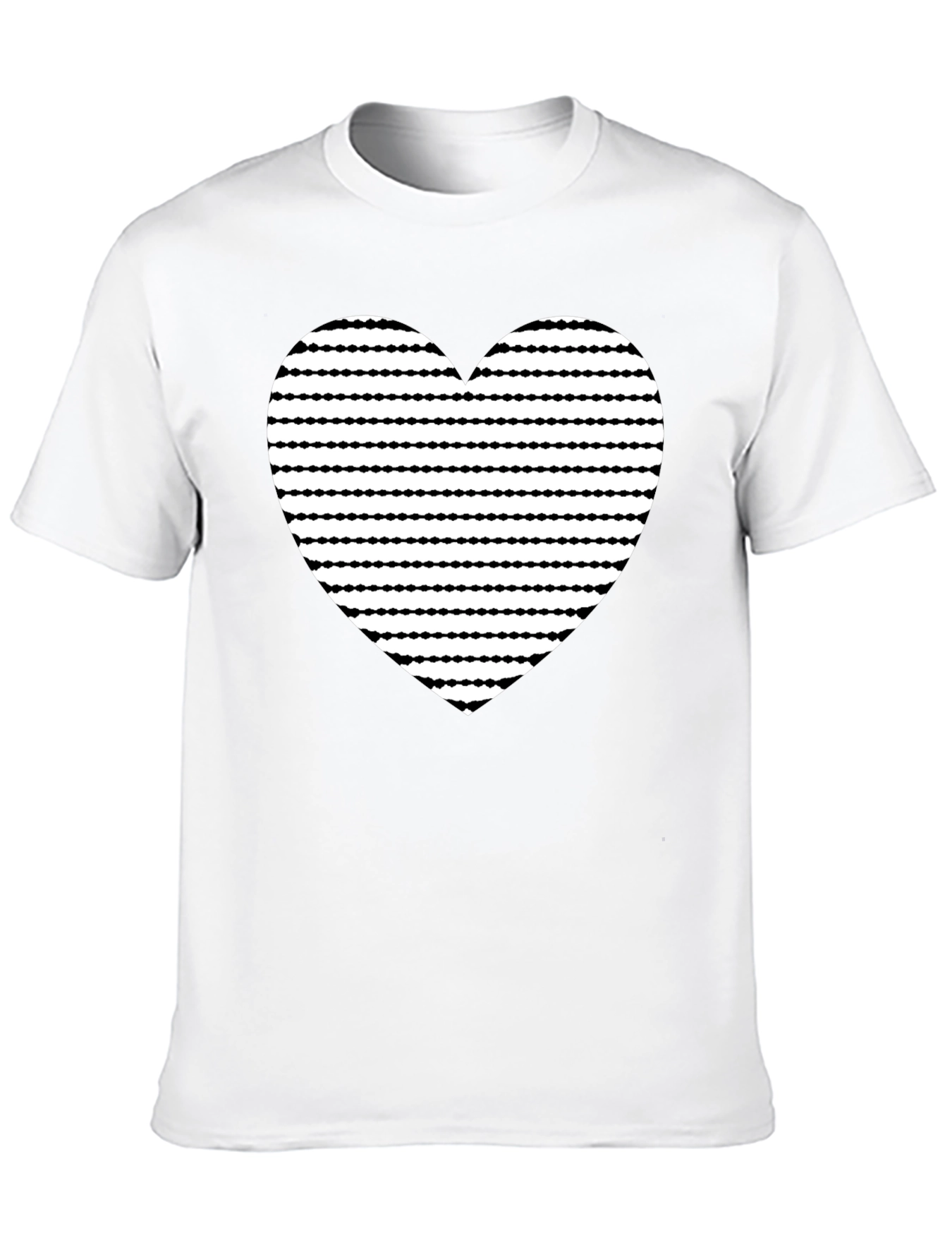Heart Stripe Graphic Black T-Shirt