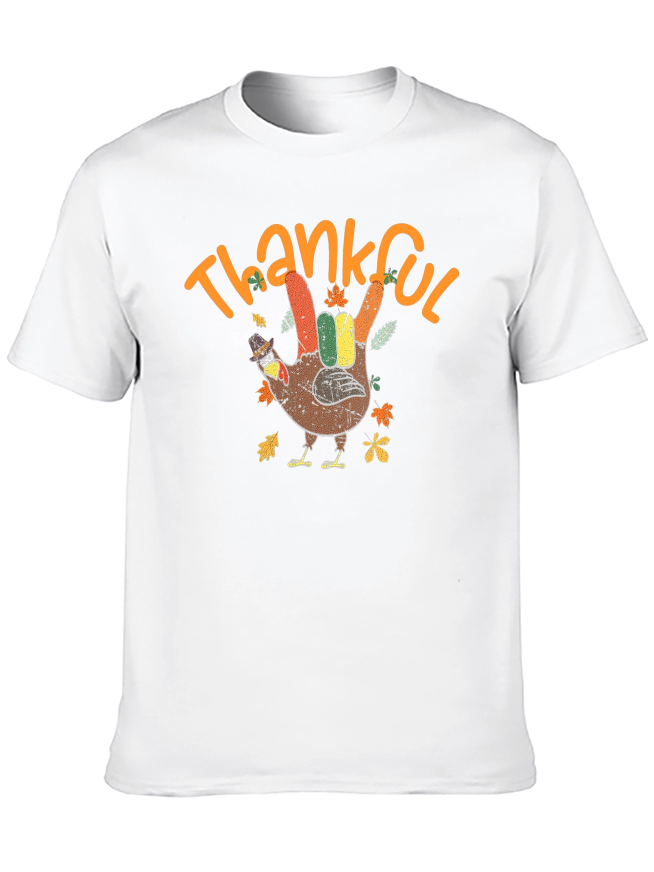 Thankful Turkey Hand T-Shirt Thanksgiving Graphic Tee