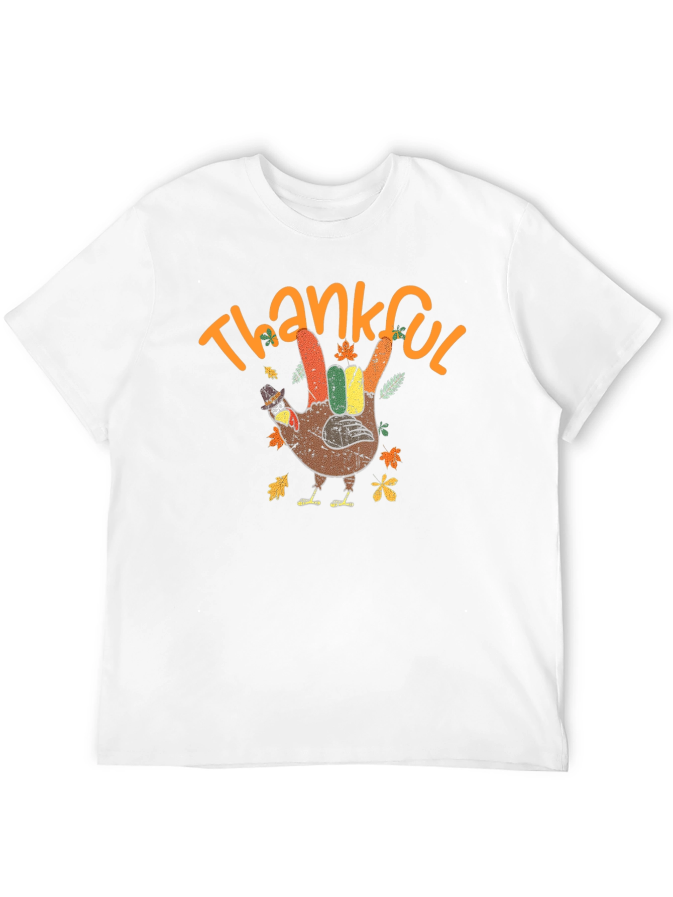 Thankful Turkey Hand T-Shirt Thanksgiving Graphic Tee