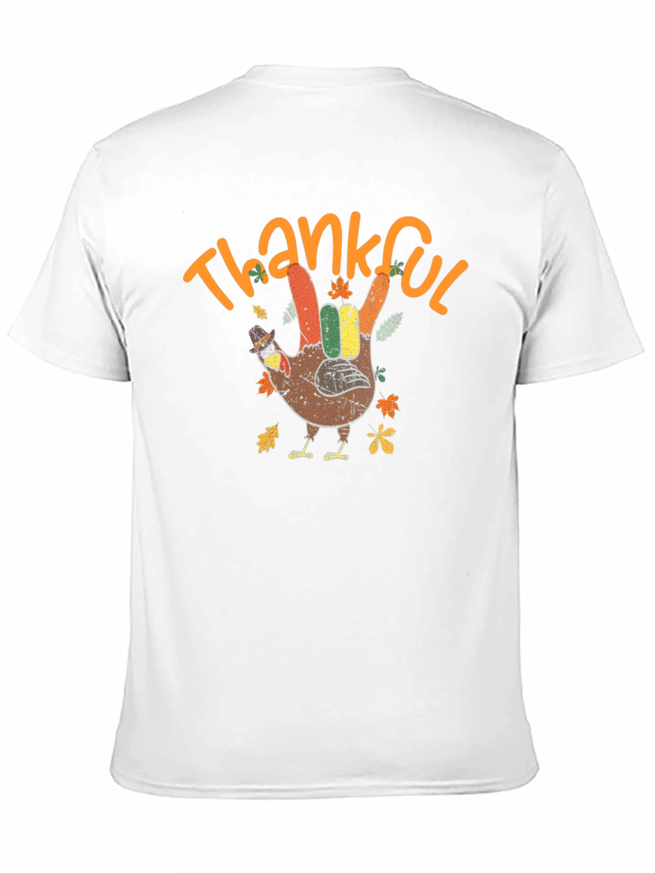 Thankful Turkey Hand T-Shirt Thanksgiving Graphic Tee