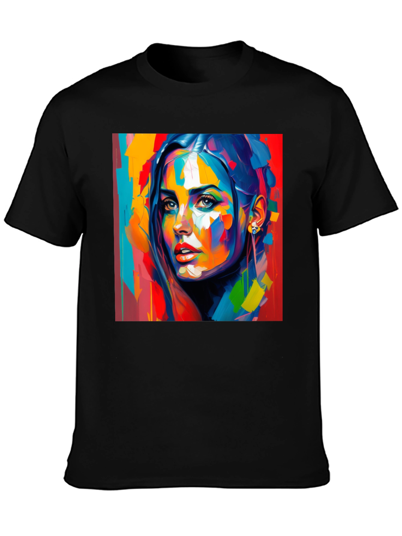 Abstract Woman Art Print Black T-Shirt