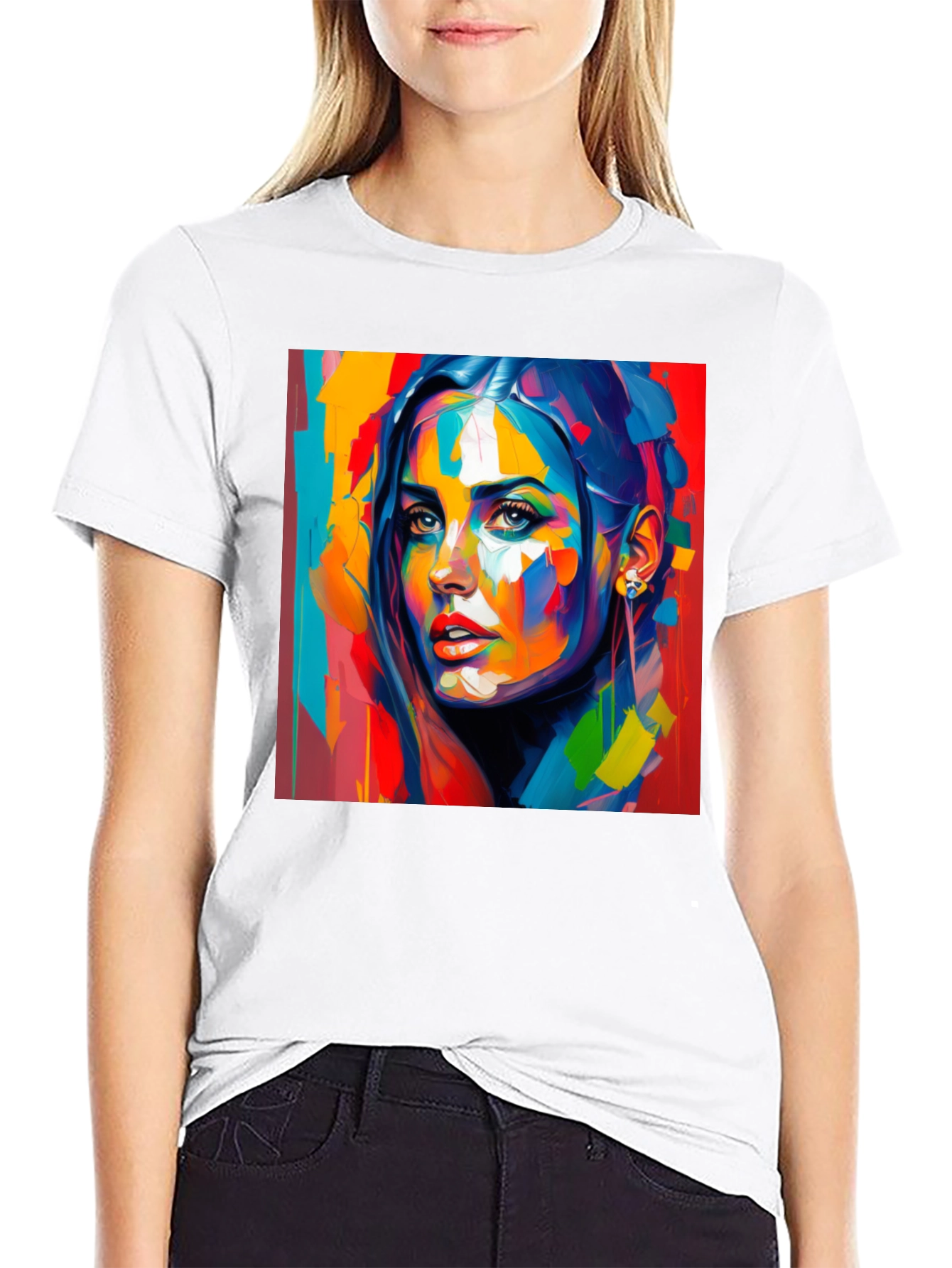 Abstract Woman Art Print Black T-Shirt
