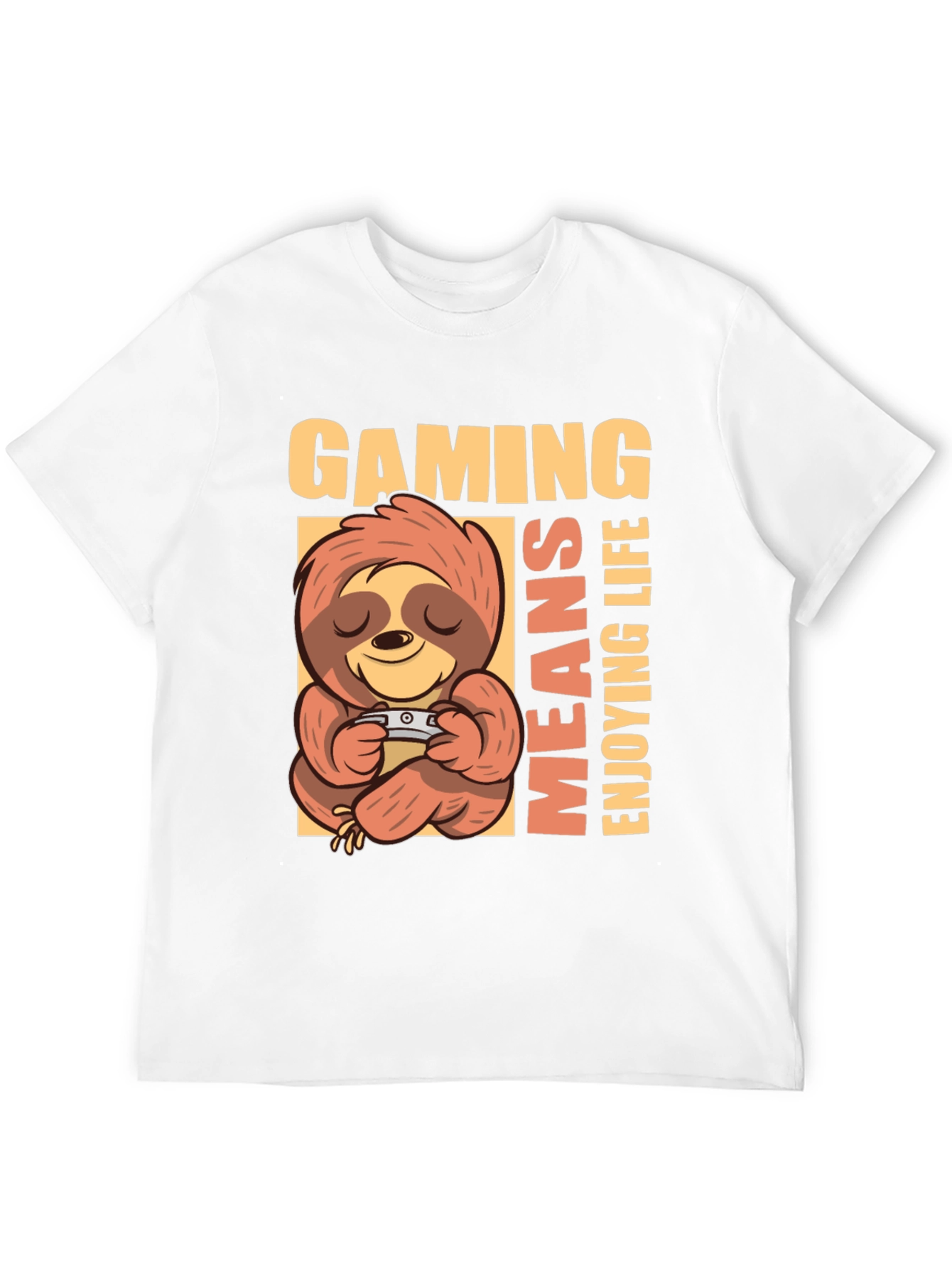 Gaming Sloth Graphic Tee - Enjoying Life T-Shirt