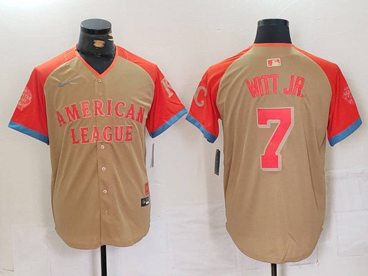 Men's American League Bobby Witt Jr. #7 Cream 2024 MLB All-Star Game Limited Player Jerseys