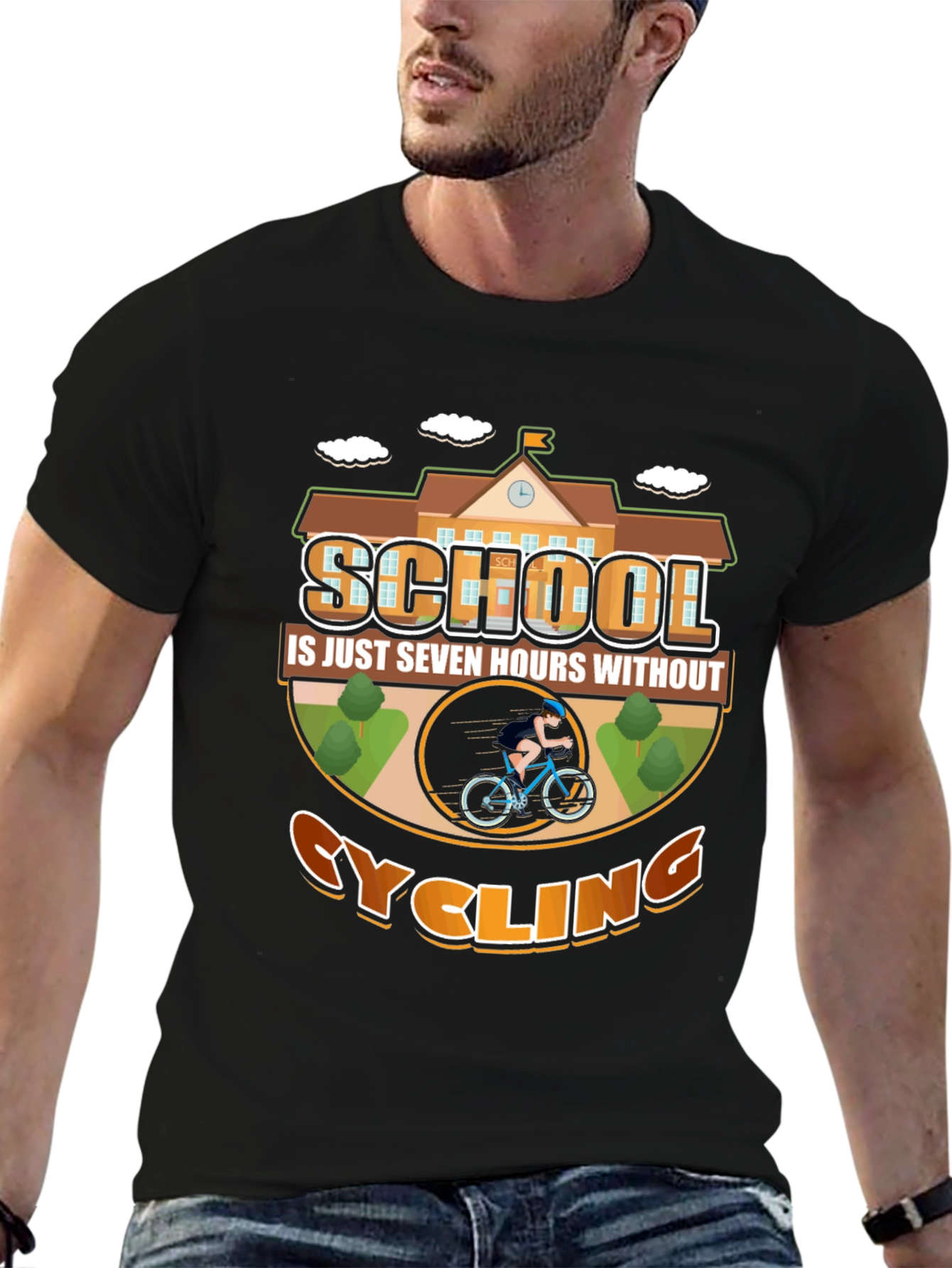 Cycling School T-Shirt: Seven Hours Without Cycling