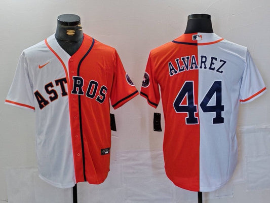 Men's Houston Astros Yordan Alvarez #44 White/Orange Limited Player Jerseys