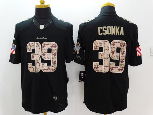Men's Miami Dolphins Larry Csonka #39 Black Game Player Jerseys