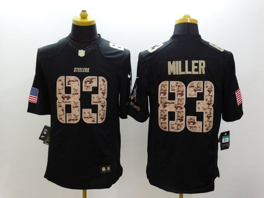 Men's Pittsburgh Steelers Heath Miller #83 Black Game Player Jerseys