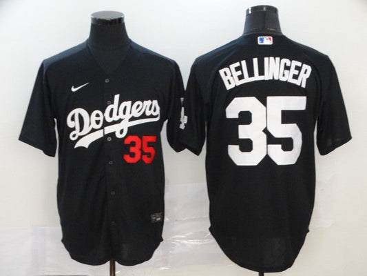 Men's Los Angeles Dodgers Cody Bellinger #35 Black Stitched Jerseys