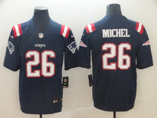 Men's New England Patriots Sony Michel #26 Navy Game Player Jerseys