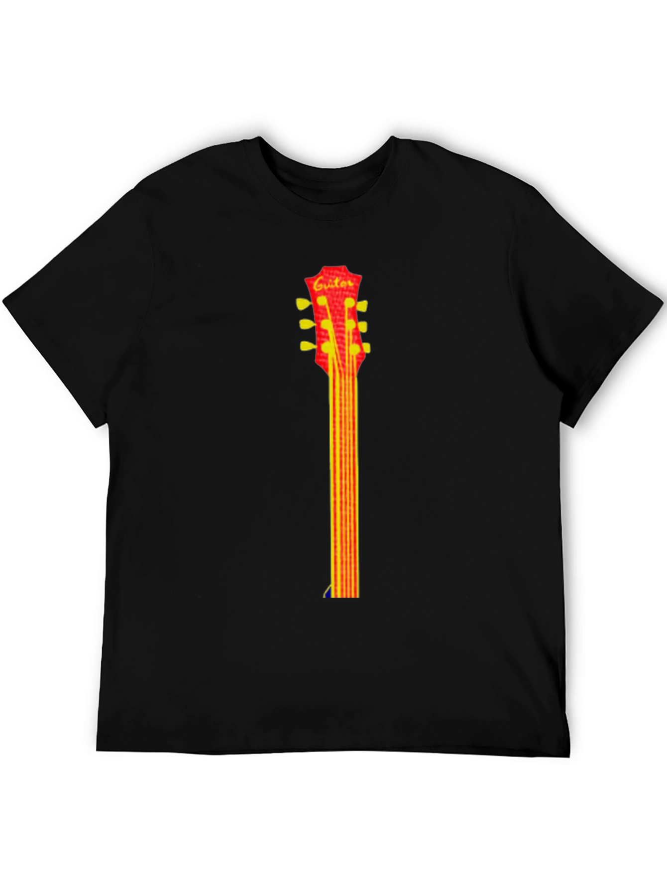 Guitar Neck Graphic Tee - Casual Style