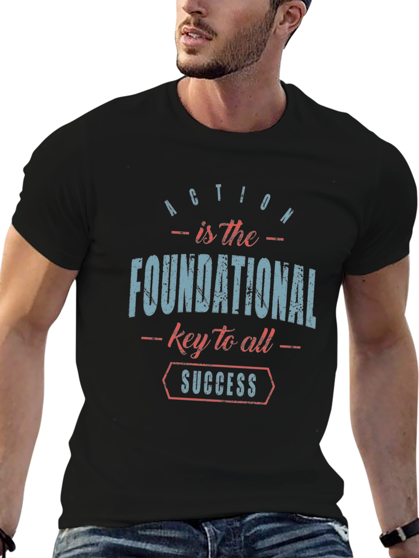 Inspirational Graphic T-Shirt: Action is Success