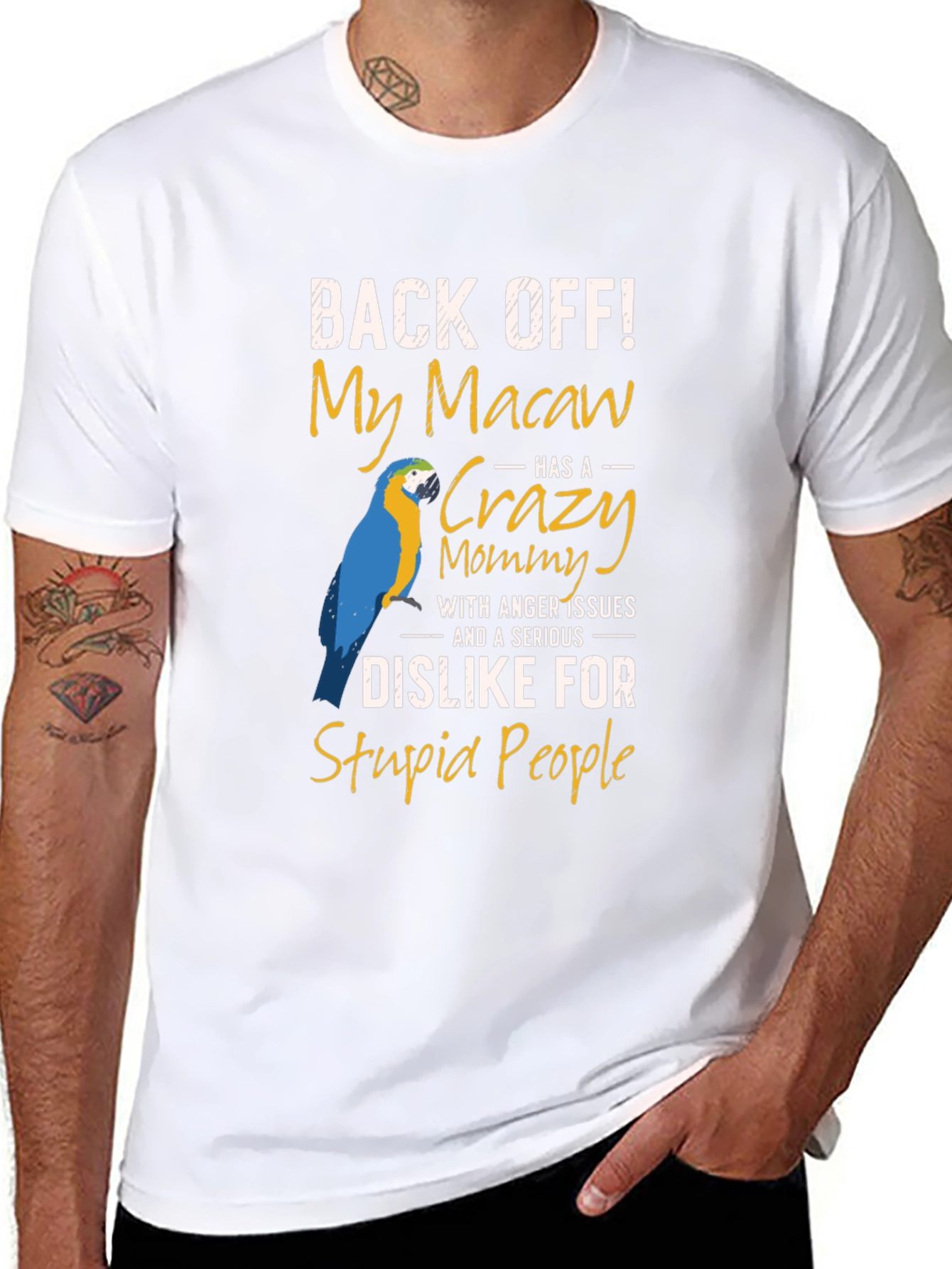 Macaw Mommy T-Shirt - Back Off Slogan