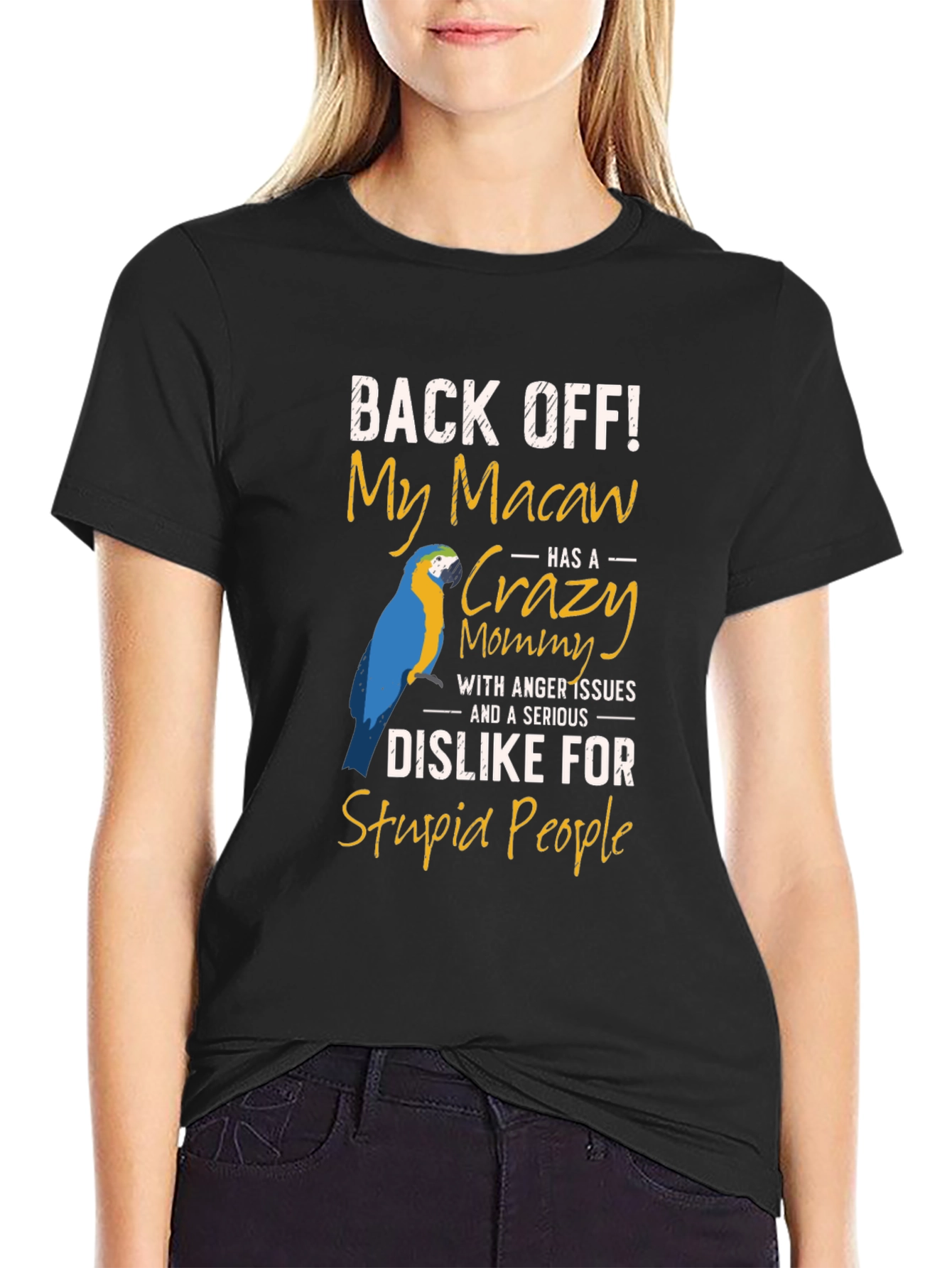 Macaw Mommy T-Shirt - Back Off Slogan