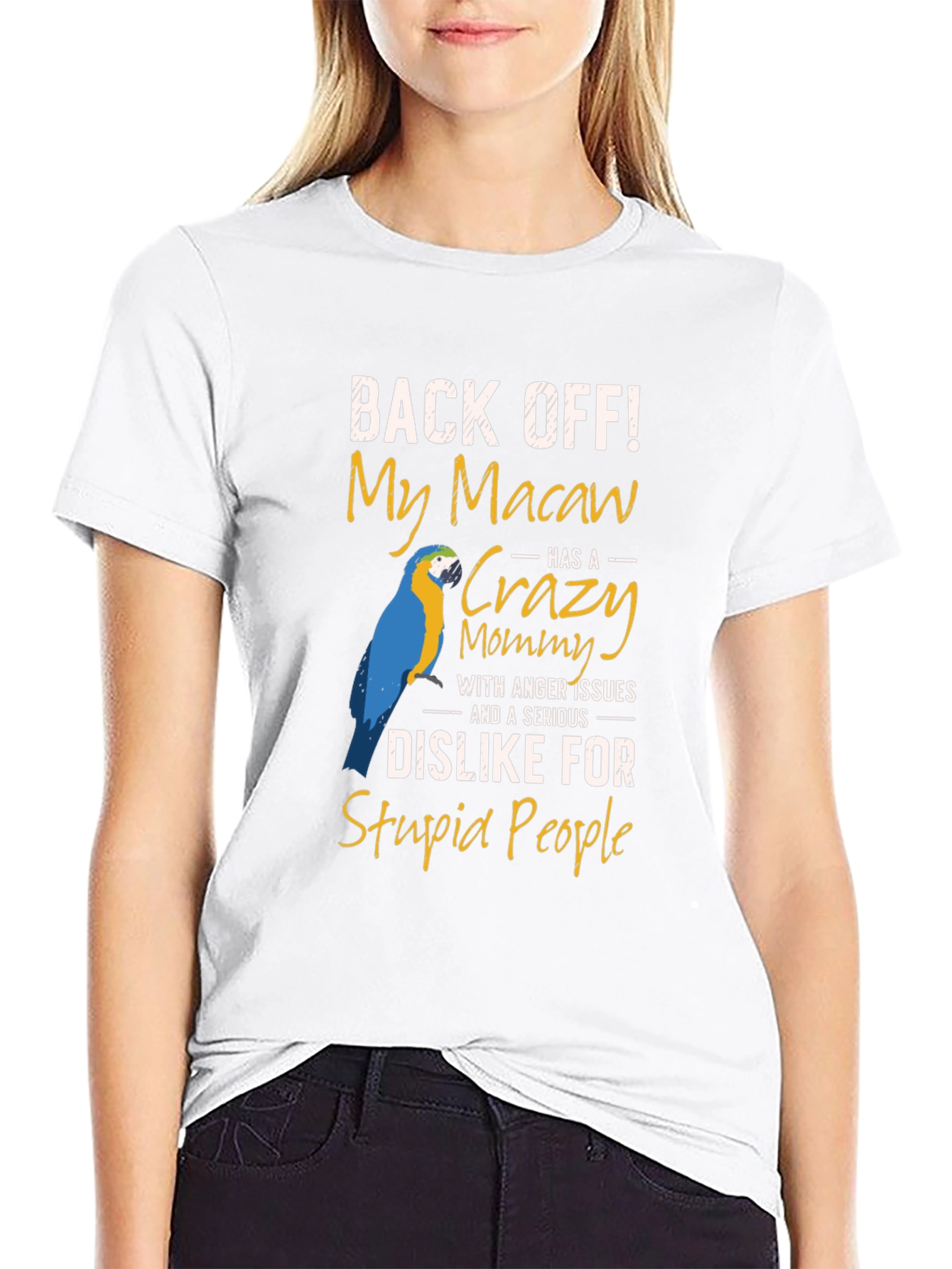 Macaw Mommy T-Shirt - Back Off Slogan