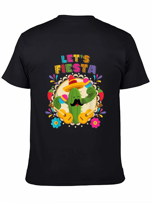 Lets Fiesta Cactus T-Shirt - Mens Black Tee